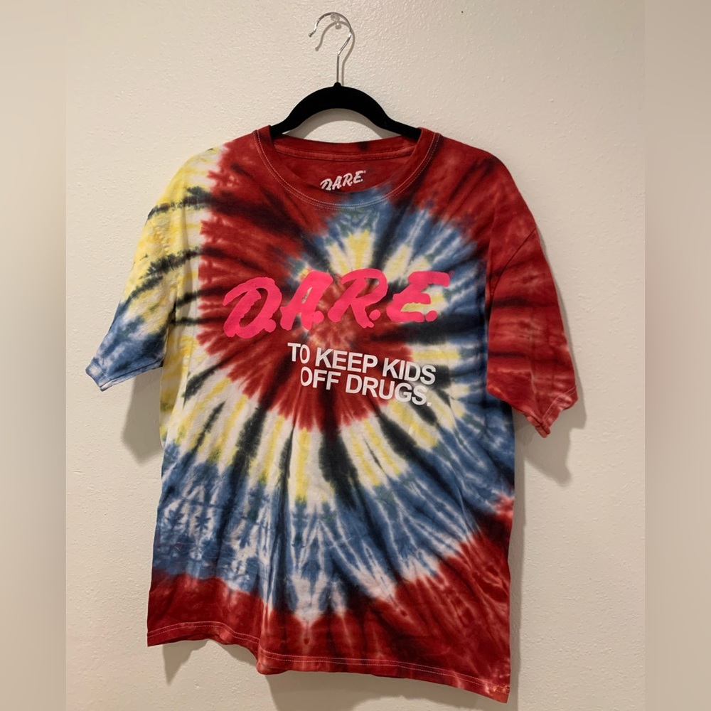 Tye Dye DARE T-shirt Vintage Retro